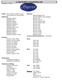 L-Style Bobbin Compatibility List Updated- 11/2011