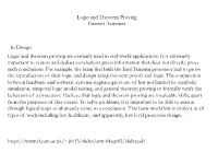 Logic and Theorem Proving Current Activities Logic and Theorem