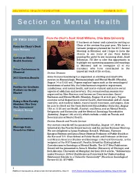 Section on Mental Health