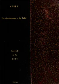 The Advertisements of the Tatler