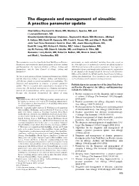 The Diagnosis and Management of Sinusitis: a Practice Parameter Update