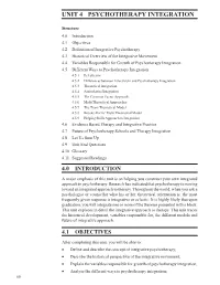 Unit 4 Psychotherapy Integration