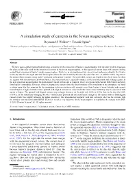 A Simulation Study of Currents in the Jovian Magnetosphere Raymond J