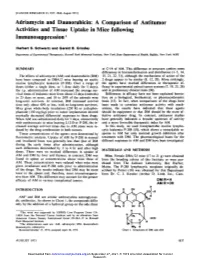Adriamycin and Daunorubicin: a Comparison of Antitumor Activities and Tissue Uptake in Mice Following 1