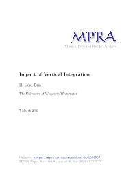 Impact of Vertical Integration