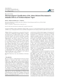Pharmacological Classification of the Abuse-Related Discriminative