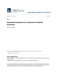 Sustainable Development As a Framework for National Governance