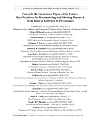 Towards the Geoscience Paper of the Future: Best Practices for Documenting and Sharing Research from Data to Software to Provenance