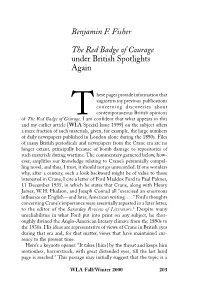 Benjamin F. Fisher the Red Badge of Courage Under British Spotlights Again