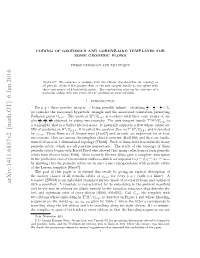 Coding of Geodesics and Lorenz-Like Templates for Some Geodesic Flows