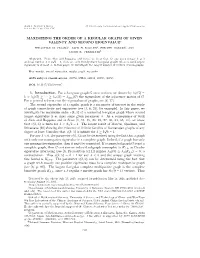 Maximizing the Order of a Regular Graph of Given Valency and Second Eigenvalue∗