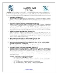 PAKISTAN CARD Faqs –Edition I