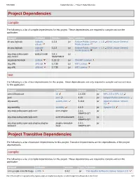 Project Dependencies Project Transitive Dependencies