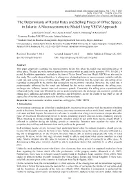 The Determinants of Rental Rates and Selling Prices of Office Spaces in Jakarta: a Macroeconometric Model Using VECM Approach