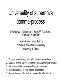 Universality of Supernova Gamma-Process
