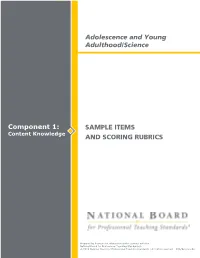 Adolescence and Young Adulthood/Science