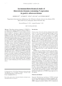 An Immunohistochemical Study of Thioredoxin Domain-Containing 5 Expression in Gastric Adenocarcinoma
