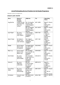 ANNEX a List of Participating Service Providers for Go Respite Programme