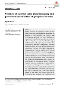 Conflicts of Interest, Intra‐Group Financing and Procedural