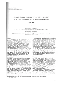 Microparticle Analysis of the Ross Ice Shelf Q-13 Core