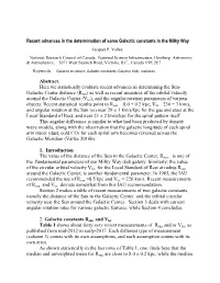 Recent Advances in the Determination of Some Galactic Constants in the Milky Way