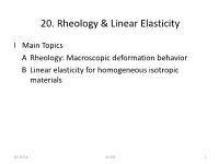 20. Rheology & Linear Elasticity