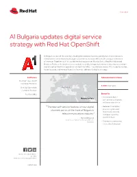 A1 Bulgaria Updates Digital Service Strategy with Red Hat Openshift