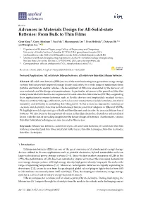 Advances in Materials Design for All-Solid-State Batteries: from Bulk to Thin Films