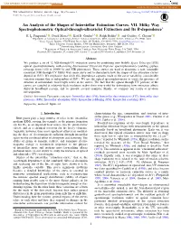 An Analysis of the Shapes of Interstellar Extinction Curves. VII