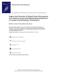 Degree and Direction of Sexual Desire Discrepancy Are Linked to Sexual and Relationship Satisfaction in Couples Transitioning to Parenthood