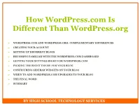 How Wordpress.Com Is Different Than Wordpress.Org