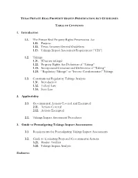 Texas Private Real Property Rights Preservation Act Guidelines