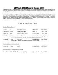 USA Track & Field Records Report – 2006