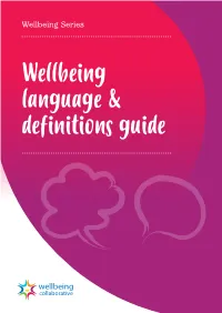 Wellbeing Language & Definitions Guide