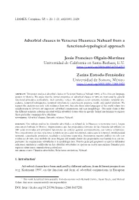 Adverbial Clauses in Veracruz Huasteca Nahuatl from a Functional-Typological Approach