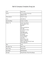 Bell & Company Complete Song List