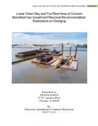 DRAFT Removal Recommendation for the Restrictions on Dredging Activities Beneficial Use Impairment