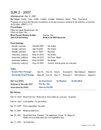 Legislative History of Senate Joint Resolution 2 from 2007 and 2009