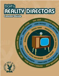 Partial List of Reality Shows Signed to Dga Agreements