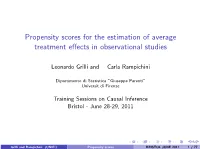 Propensity Scores for the Estimation of Average Treatment Effects In