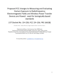 Proposed FCC Changes to Measuring and Evaluating Human Exposure to Radiofrequency Electromagnetic Fields and Wireless Power Tran