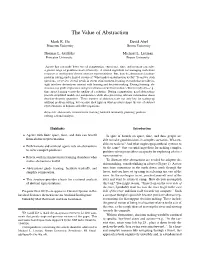 The Value of Abstraction