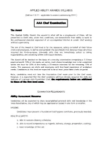 AAA Chef Syllabus 7.2.11