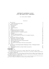 Abstract Algebraic Logic and the Deduction Theorem