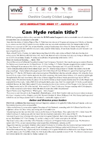Can Hyde Retain Title?