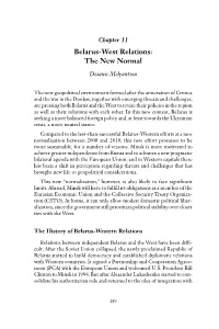 Chapter 11: Belarus-West Relations: the New Normal
