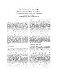 Efficient Checker Processor Design