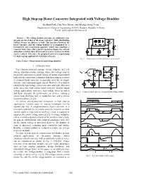 High Step-Up Boost Converter Integrated with Voltage-Doubler