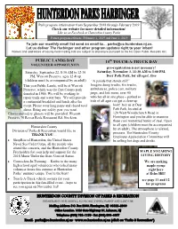 Hunterdon County Parks Future Program Releases: February 1, 2019 and June 1, 2019 to Join Our Monthly Email List Send an Email To… Parks@Co.Hunterdon.Nj.Us