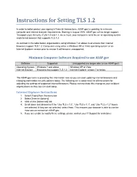 Instructions for Setting TLS 1.2